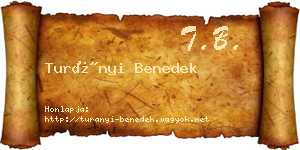 Turányi Benedek névjegykártya